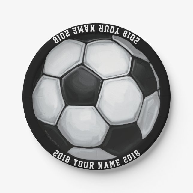 08of12 Fußball Ball Custom Party Plate Pappteller (Vorderseite)