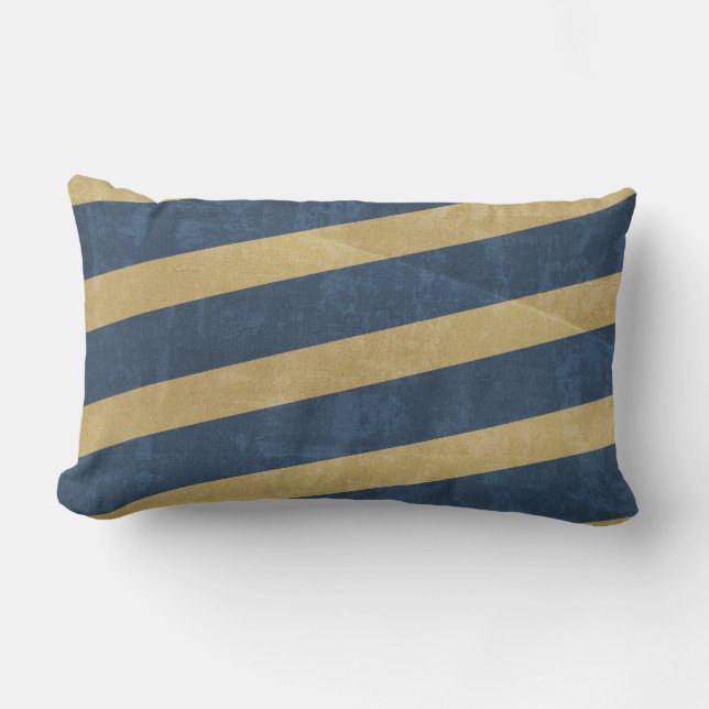 092 NAVY GOLD GRUNGE STRIPES SAILOR PATTERN MAN TE LENDENKISSEN (Vorderseite)