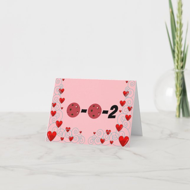 0-0-2 I Liebe Pickleball mit Valentine Karte (Vorderseite)