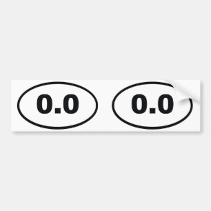 0,0 oval autoaufkleber
