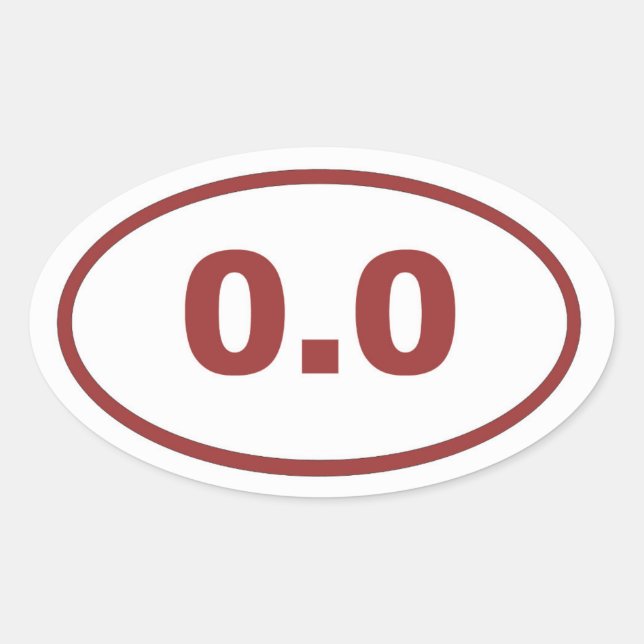 0,0 Roter Maroon Ovaler Aufkleber (Vorderseite)