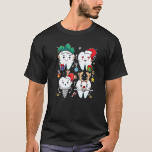 0 31r2 Zahnarzt-Team Weihnachts-Pyjama Frohe Weihn T-Shirt