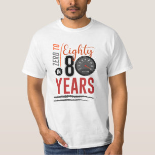 0 bis 80 Jahre Geburtstagsfeier T-Shirt