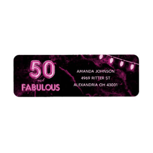 0 & Fabulous Pink & Black 50. Geburtstag