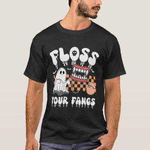 0 Flosse deine Fangzähne Boo Dental Halloween Spuk T-Shirt