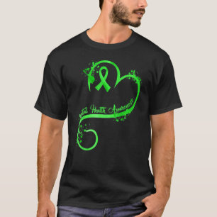 0 Frauenherz-Schleife Bewusstsein für psychische G T-Shirt