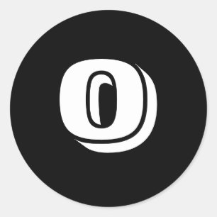 0 Große runde schwarze Zahlenklammern von Janz Runder Aufkleber