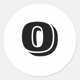 0 Große runde White Number Stickers von Janz