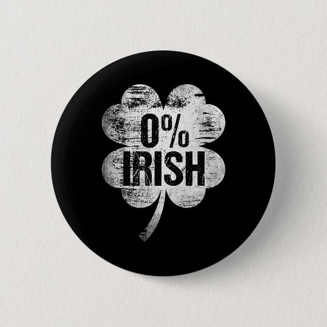 0% Irischer St. Patrick's Day Lustiger Saint Patty Button (Vorderseite)