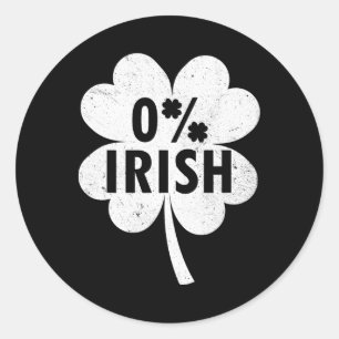 0% Irisches Kleeblatt Glücksbringer St Patricks Runder Aufkleber