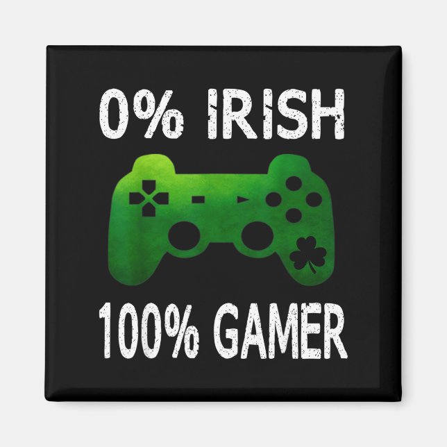 0% Irish 100% Gamer Funny St Patricks Day Video Ga Magnet (Vorne)