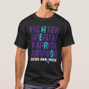 0 Kämpfer Überlebender Suizidbewusstsein Psychisch T-Shirt