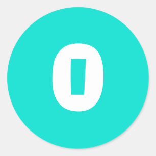 0 Kleine runde türkisfarbene Zahlenaufkleber von J Runder Aufkleber