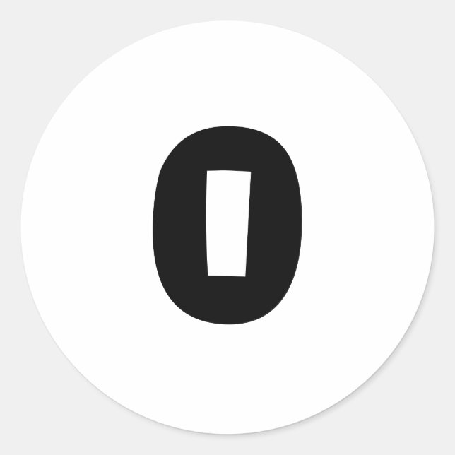 0 Kleine runde White Number Stickers von Janz (Vorderseite)
