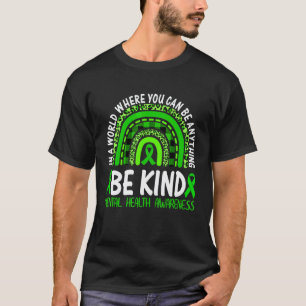 0 Leopard Regenbogen Sei nett Grüne Schleife Geist T-Shirt