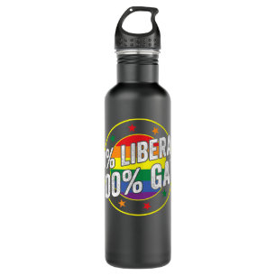 0 Liberal 100 Gay LGBT Design für Konservative Edelstahlflasche