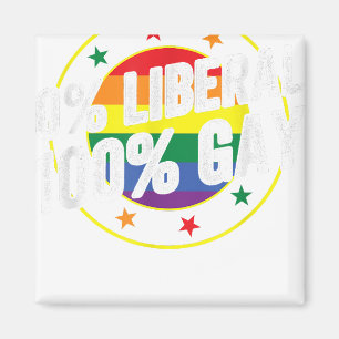 0 Liberal 100 Gay LGBT Design für Konservative Magnet