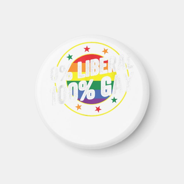 0 Liberal 100 Gay LGBT Design für Konservative Magnet (Vorne)