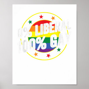 0 Liberal 100 Gay LGBT Design für Konservative Poster