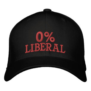 0% liberal, Null Prozent liberal, antiliberal Emb Bestickte Baseballkappe