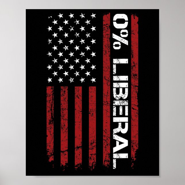 0% Liberal Zero Percent Anti Liberal - Funny Repub Poster (Vorne)