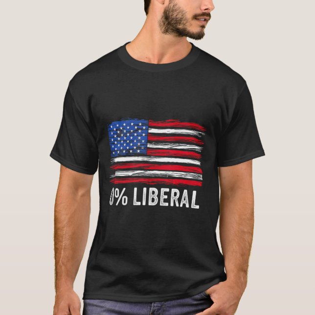 0% Liberal Zero Percent Anti Liberal Republican Ta T-Shirt (Vorderseite)