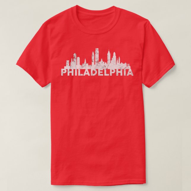 0 Liebe Philadelphia Skyline Downtown City Phi T-Shirt (Design vorne)