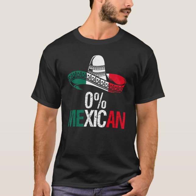 0 Mexican With Sombrero And Mustache For Cinco de  T-Shirt (Vorderseite)