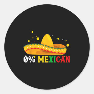 0% mexikanisch lustig cinco de mayo fiesta sombrer runder aufkleber