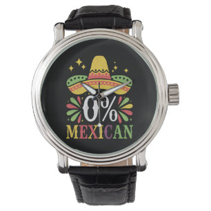 0% Mexikanisch Null Prozent Lustig Cinco De Mayo Armbanduhr