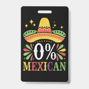 0% Mexikanisch Null Prozent Lustig Cinco De Mayo Ausweis