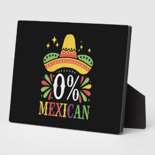 0% Mexikanisch Null Prozent Lustig Cinco De Mayo Fotoplatte