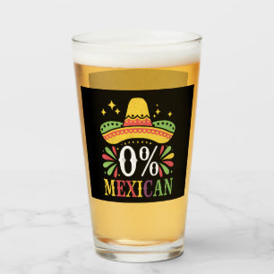 0% Mexikanisch Null Prozent Lustig Cinco De Mayo Glas