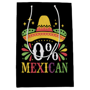 0% Mexikanisch Null Prozent Lustig Cinco De Mayo Mittlere Geschenktüte