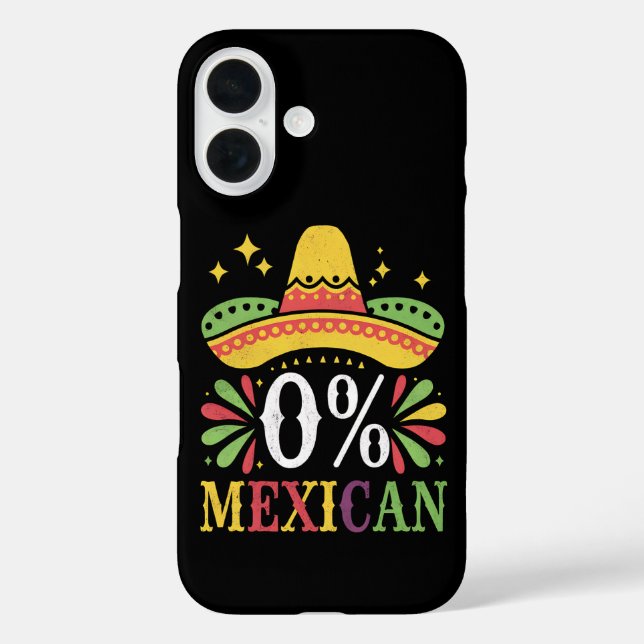 0 % mexikanische Null Prozent Funny Cinco De Mayo Case-Mate iPhone Hülle (Rückseite)