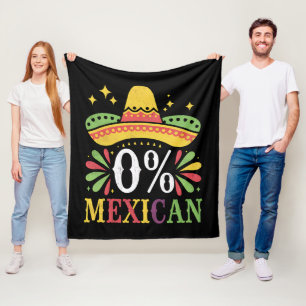 0 % mexikanische Null Prozent Funny Cinco De Mayo Fleecedecke