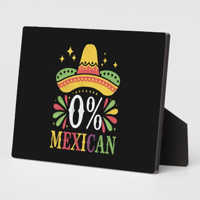 0 % mexikanische Null Prozent Funny Cinco De Mayo Fotoplatte (Seite)