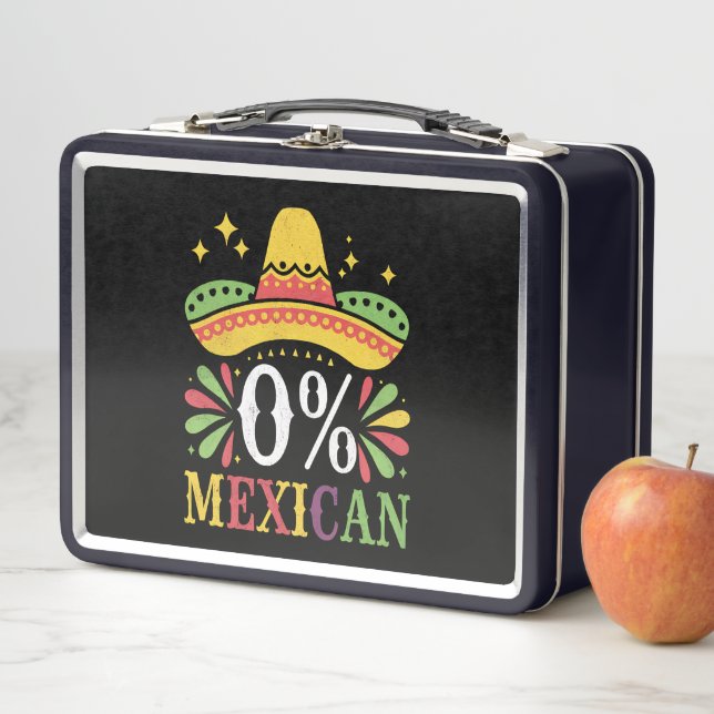 0 % mexikanische Null Prozent Funny Cinco De Mayo Metall Brotdose (Beispiel)