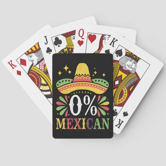 0 % mexikanische Null Prozent Funny Cinco De Mayo Spielkarten (Rückseite)