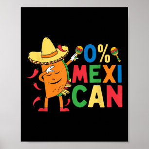 0 % mexikanisches Cinco De Mayo Dabbing Taco mexik Poster