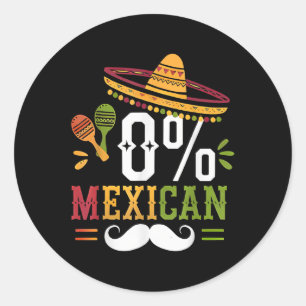 0 % Mexikanisches Cinco De Mayo Fiesta Sombrero Fu Runder Aufkleber