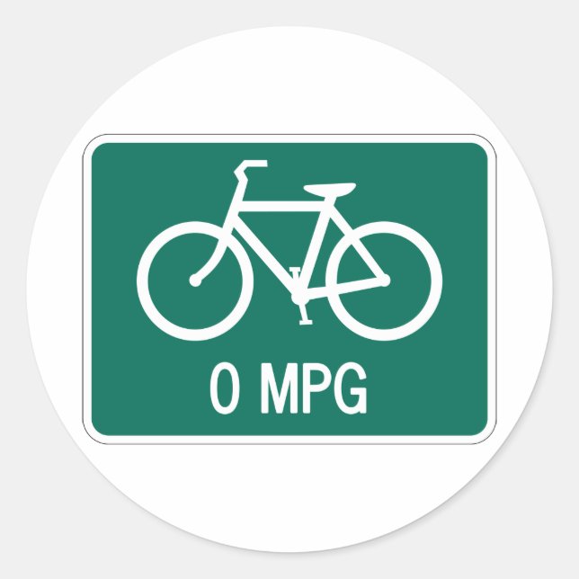 0 MPG Fahrradaufkleber Runder Aufkleber (Vorderseite)