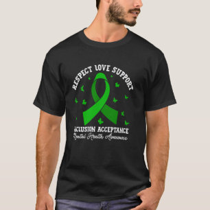 0 Psychische Gesundheit Bewusstsein Grüne Schleife T-Shirt