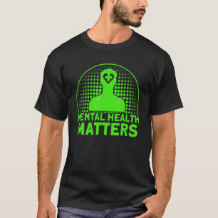 0 Psychische Gesundheit Grünes Band Bewusstsein fü T-Shirt