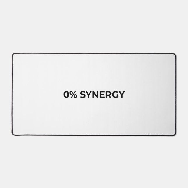 0% Synergy Large Minimalist Typographic Desk Mat Schreibtischunterlage (Vorderseite)