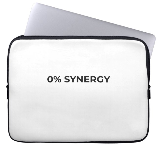 0% Synergy Minimalistische typografische Laptoptas Laptopschutzhülle (Vorderseite)