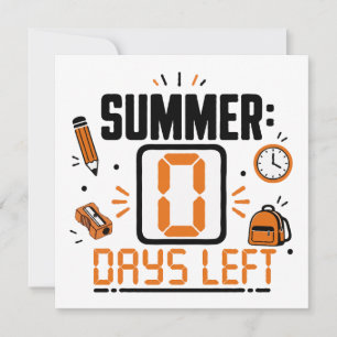 0 Tage bis zum Schulabschluss Countdown-Design Karte