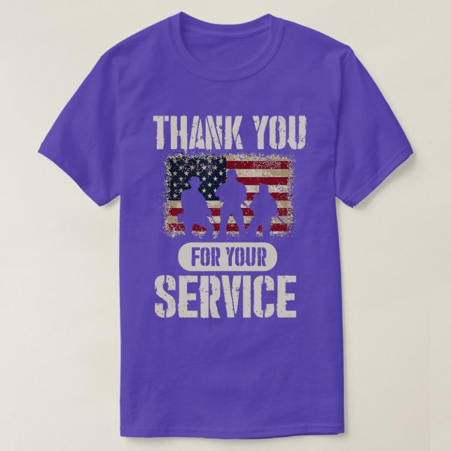 0 Thank You for Your Service Shirt Patriotic Veter (Design vorne)