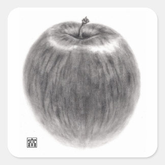 1個のりんご QUADRATISCHER AUFKLEBER