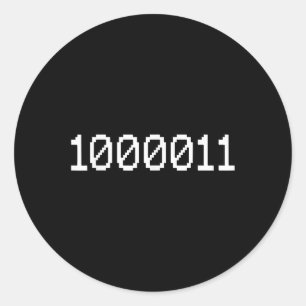 1000011 Binärcode 67 Meme Computer Coding Lustig  Runder Aufkleber